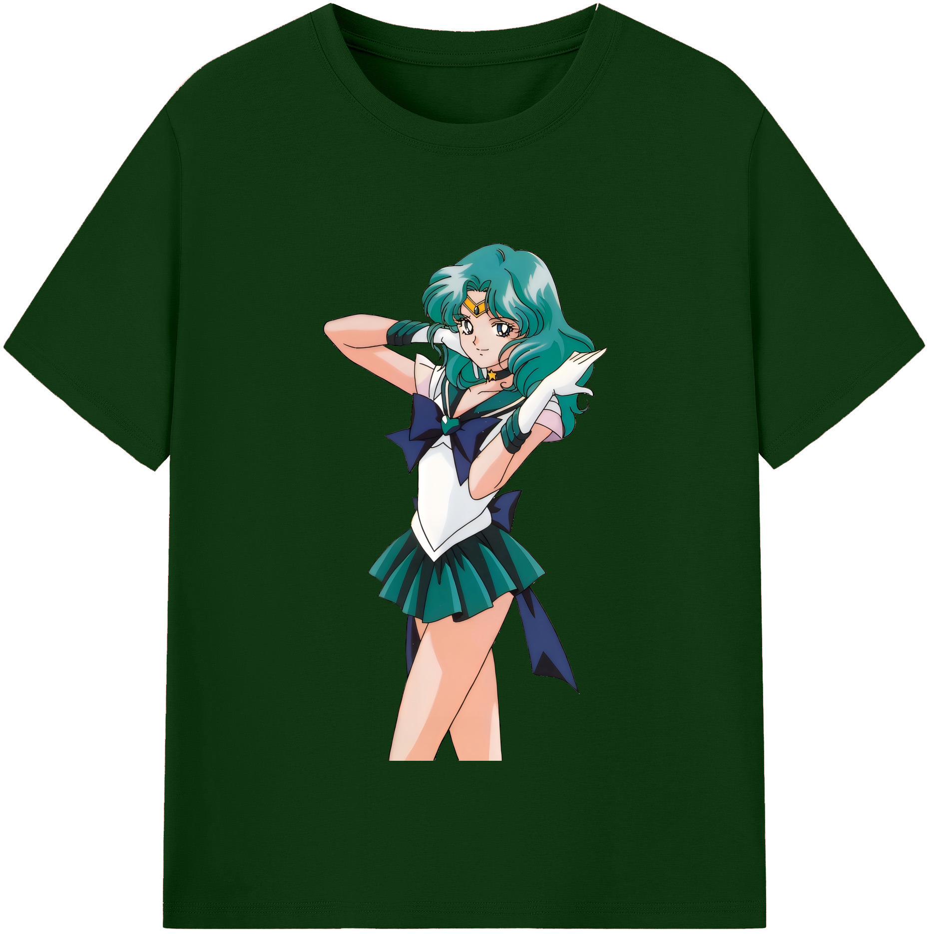 （画像用） 美少女戦士セーラームーン 海王 みちる（かいおう みちる） Sailor Moon Kaiou Michiru 綿100％半袖Tシャツ（フロントプリント）